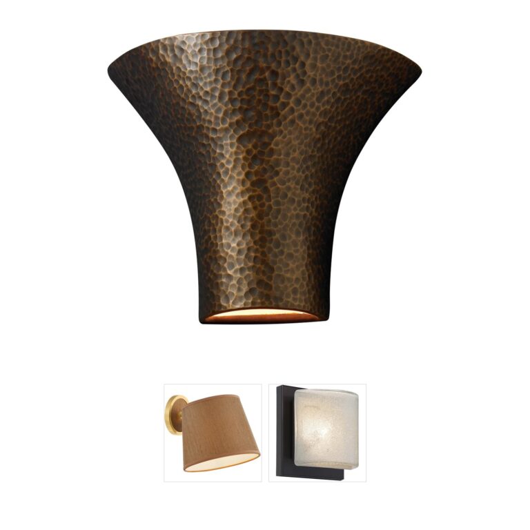 Justice Design Ambiance Large Round Flared Ceramic Wall Sconce