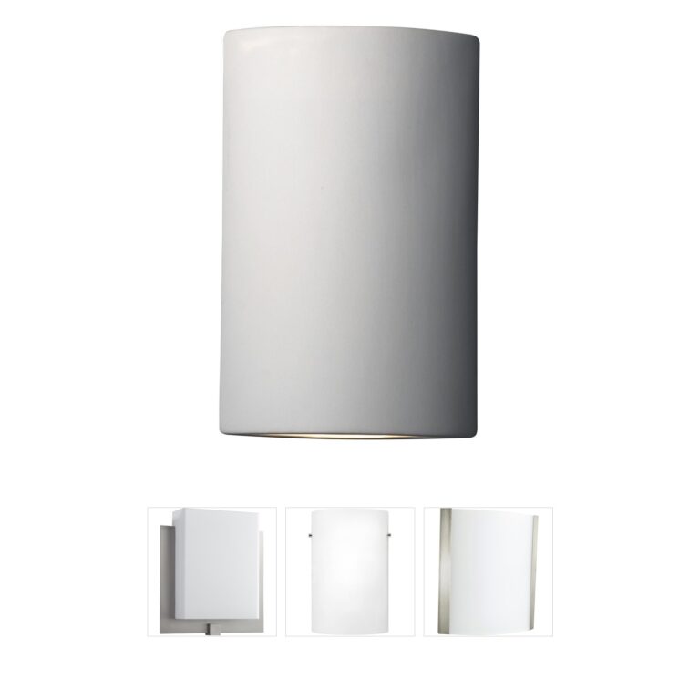 Justice Design Group Ambiance Cylinder Ceramic Corner Wall Sconce
