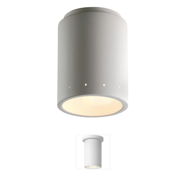 Justice Design Group Radiance Bisque Ceramic Outdoor Cylinder Flush Mount