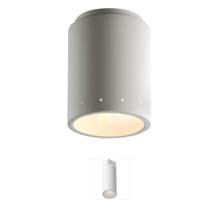 Justice Design Radiance Bisque Ceramic Perforated Flush Mount