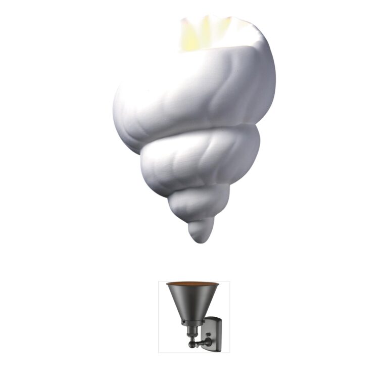 Justice Design Group Ambiance Conch Shell Bisque Ceramic Wall Sconce