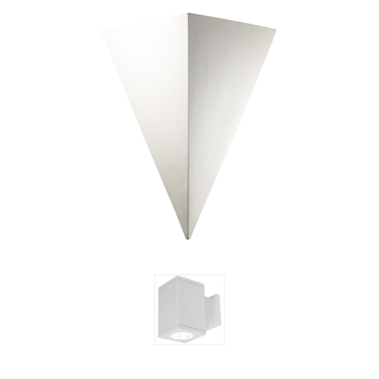 Justice Design Group Ambiance Triangle Ceramic Bisque Wall Sconce
