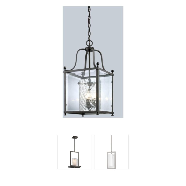 Z-Lite Fairview Bronze 3-Light Pendant with Hammered Glass