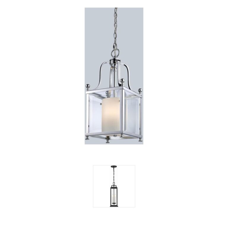 Z-Lite Fairview Chrome & Glass Pendant