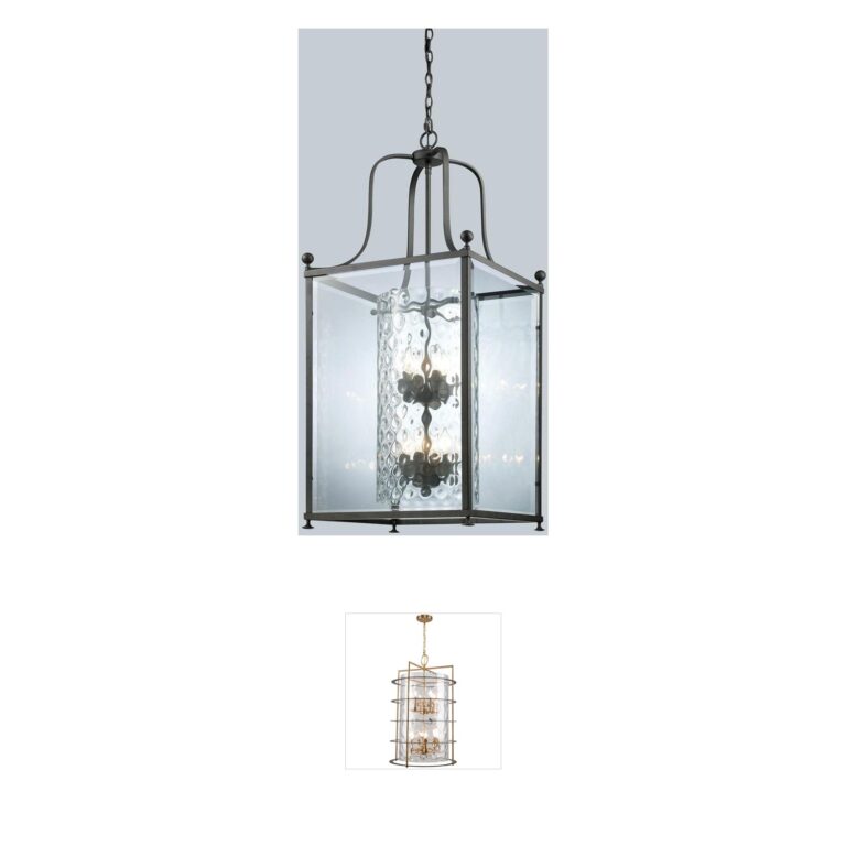Z-Lite Fairview 8-Light Bronze Chandelier with Clear Hammered Glass