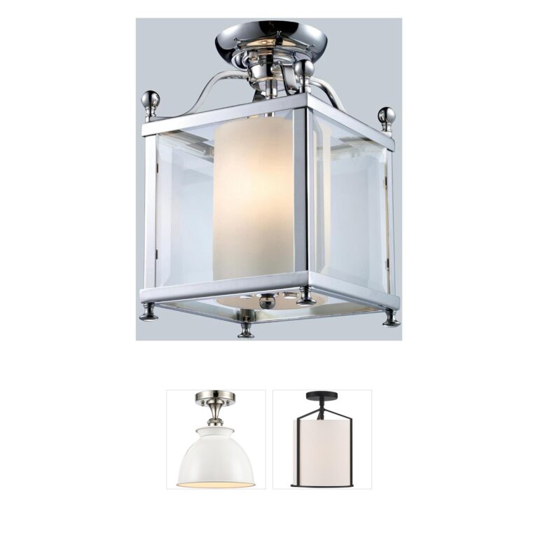 Z-Lite Fairview Chrome & Clear Glass Semi-Flush Mount