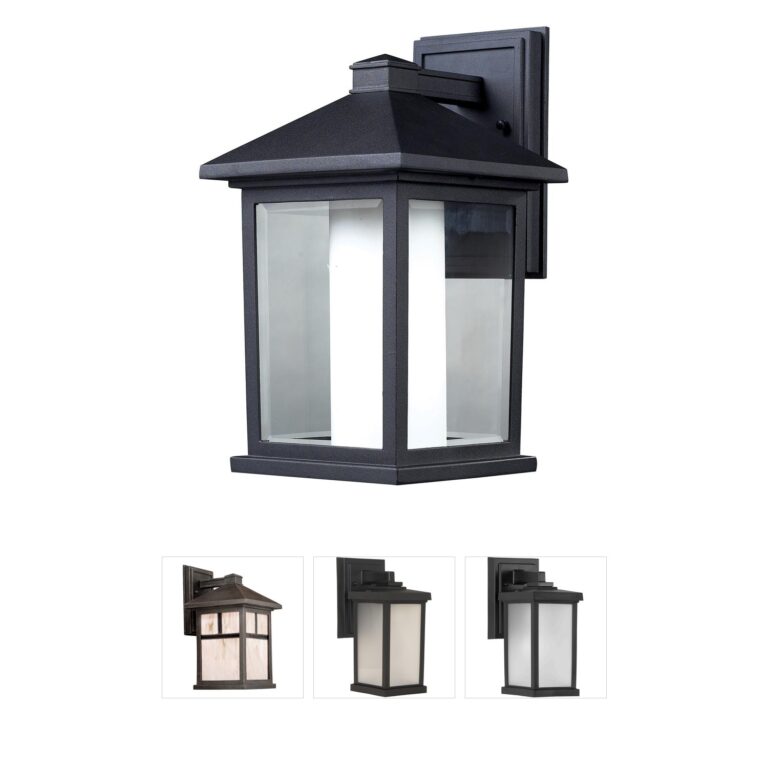 Z-Lite Mesa Black Outdoor Wall Light with Dual Glass