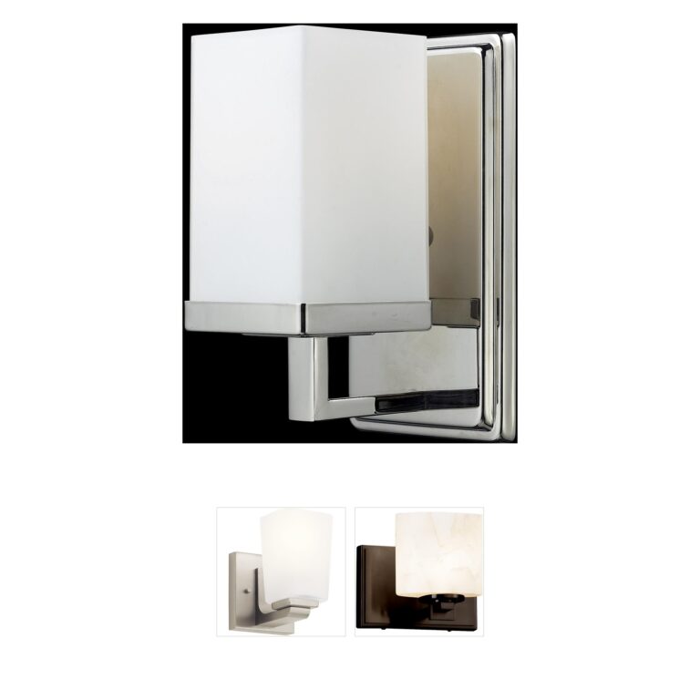 Z-Lite Tidal Chrome 1-Light Wall Sconce with Matte Opal Shade