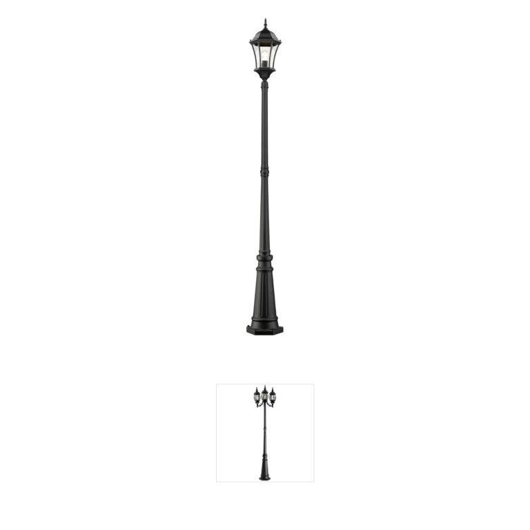 Z-Lite Wakefield Black Aluminum Outdoor Post Lantern with Clear Beveled Glass