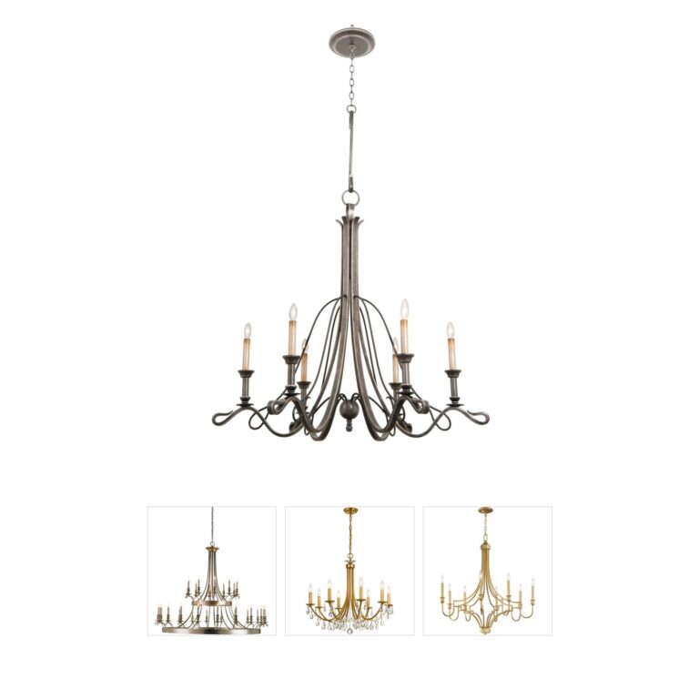 Kalco Lighting Keller Hand Forged Wrought Iron 6-Light Chandelier