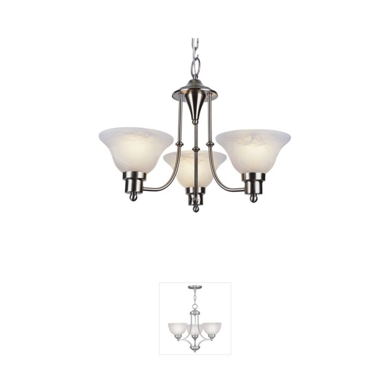 Trans Globe Lighting Perkins Brushed Nickel & Marbleized Glass Chandelier