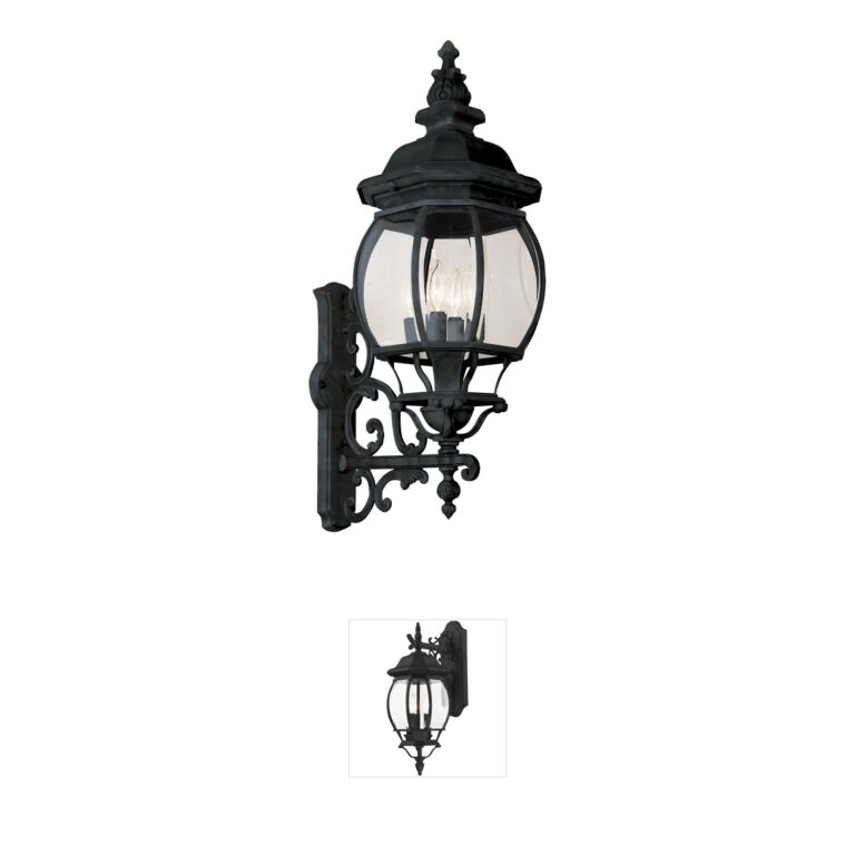 Trans Globe Lighting Francisco 32" Black Tuscan Wall Lantern