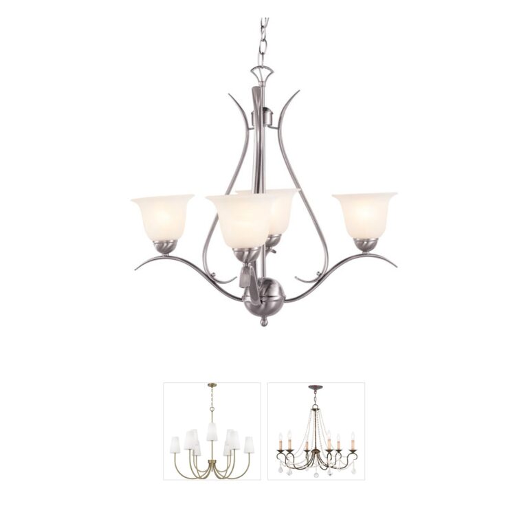 Trans Globe Lighting Aspen Brushed Nickel Chandelier with Marbleized Shades
