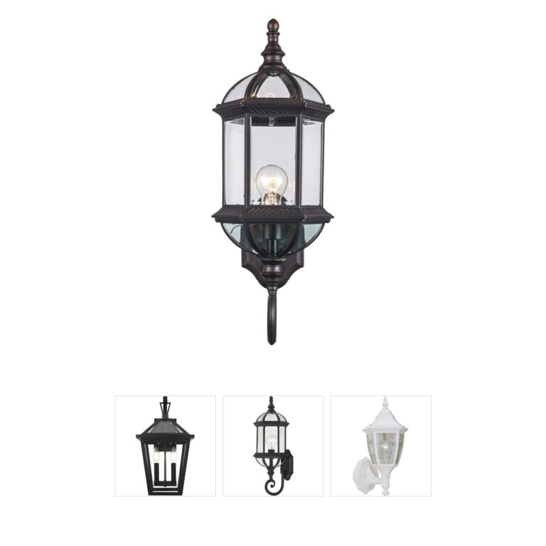 Trans Globe Lighting Botanica 22-Inch Rust Outdoor Wall Lantern with Clear Beveled Glass