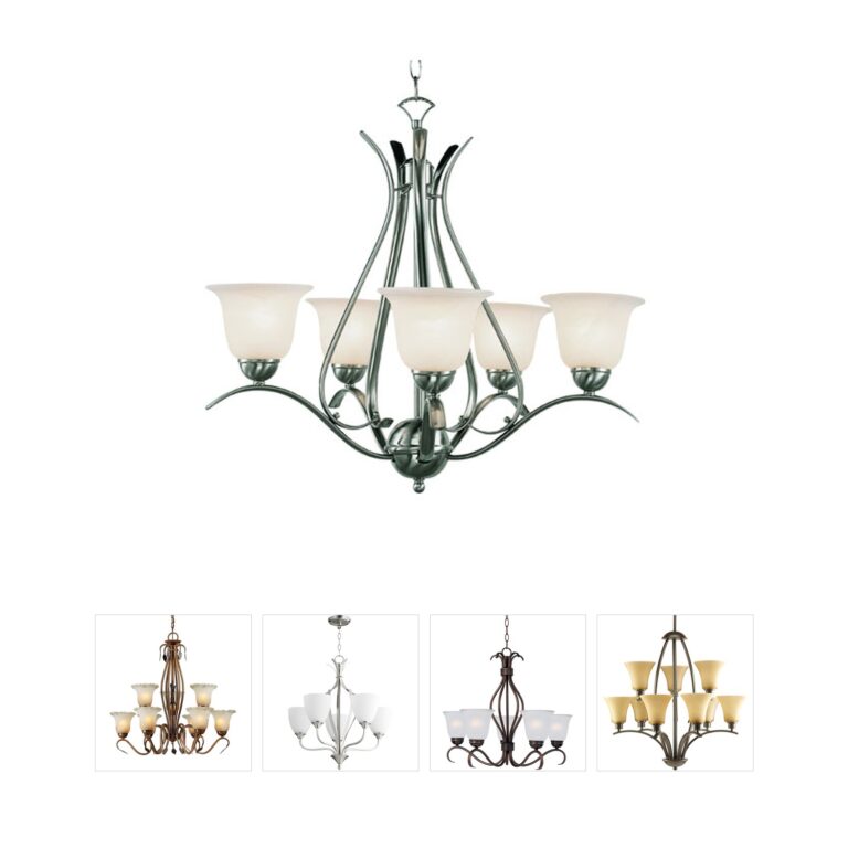 Trans Globe Lighting Aspen Brushed Nickel Chandelier with Marbleized Glass