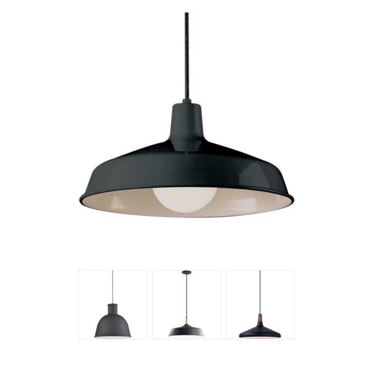 Trans Globe Lighting Sherman 15.5-Inch Industrial Black Metal Pendant