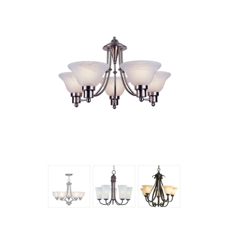 Trans Globe Lighting Perkins Brushed Nickel Chandelier with Marbleized Shades