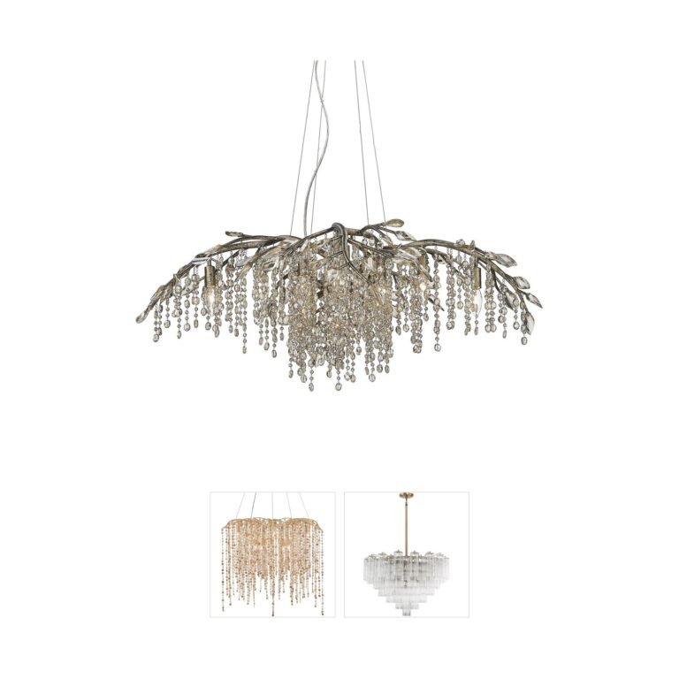 Golden Lighting Autumn Twilight 12-Light Mystic Gold Chandelier with Amber Tinted Crystals