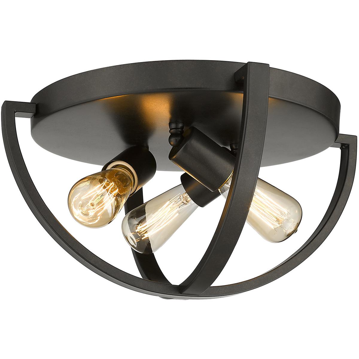Golden Lighting Colson 3-Light Etruscan Bronze Flush Mount