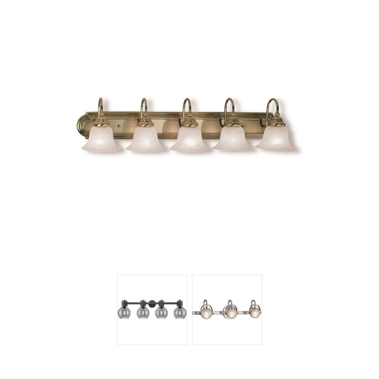 Livex Lighting Belmont 5-Light Steel Vanity in Antique Brass
