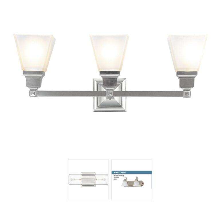Livex Lighting Mission Collection 3-Light Brushed Nickel Steel Vanity Light