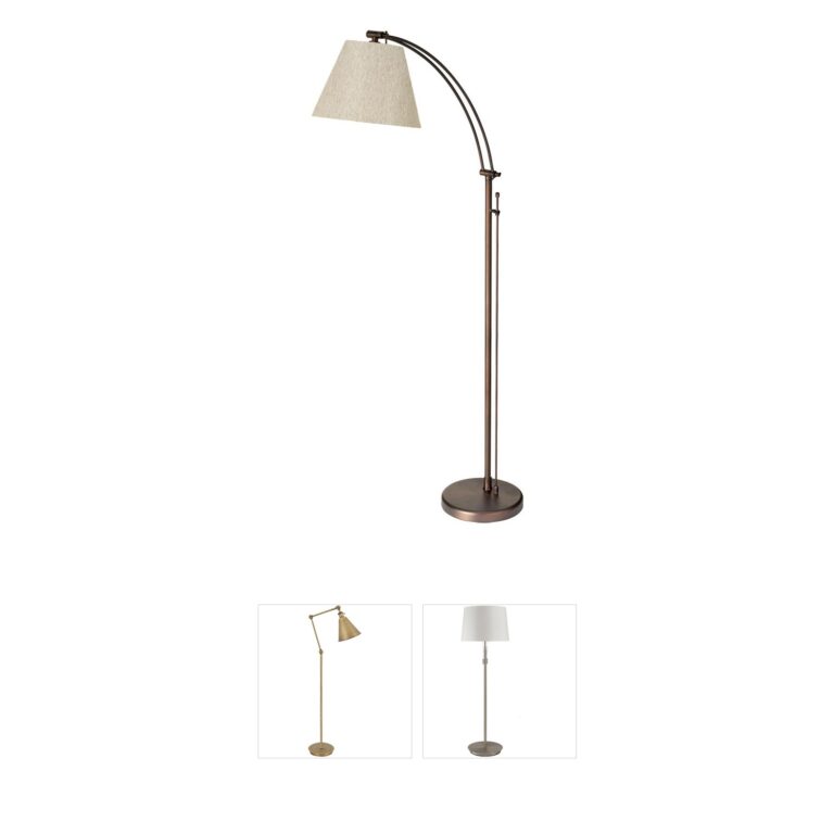 Dainolite Felix Adjustable Arch Floor Lamp in Oil Brushed Bronze