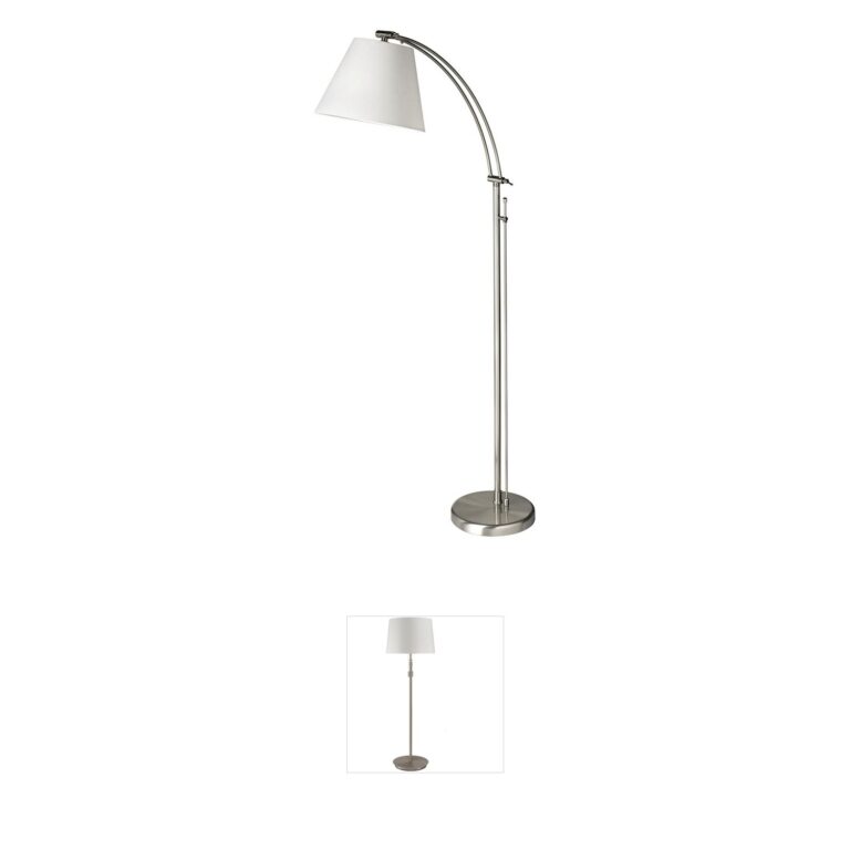 Dainolite Felix Satin Chrome Arch Floor Lamp