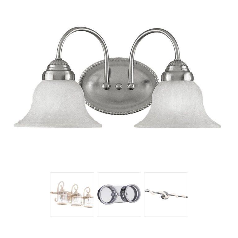 Livex Lighting Edgemont Brushed Nickel Vanity Light with White Alabaster Glass