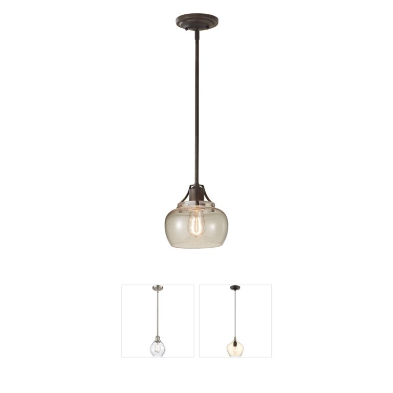 Generation Lighting Urban Renewal Rustic Iron Pendant with Seeded Glass
