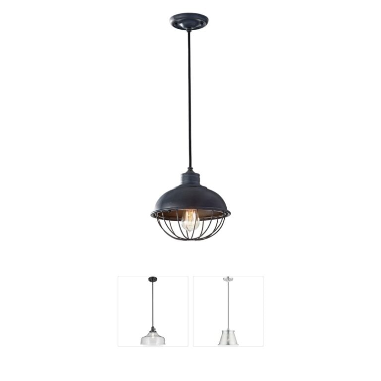 Generation Lighting Urban Renewal Antique Forged Iron Round Cage Pendant