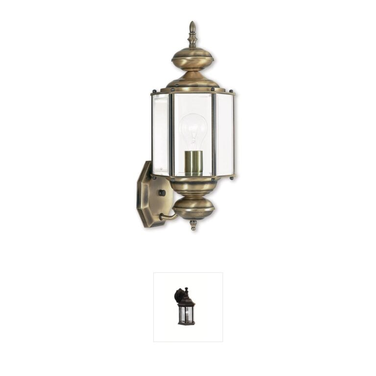 Livex Lighting Outdoor Basics Antique Brass Outdoor Wall Lantern