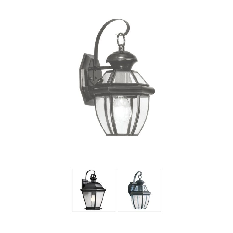 Livex Lighting Monterey Solid Brass Outdoor Wall Lantern in Black