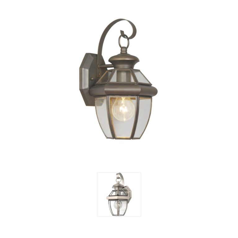 Livex Lighting Monterey Hand Crafted Solid Brass Outdoor Wall Lantern in Bronze