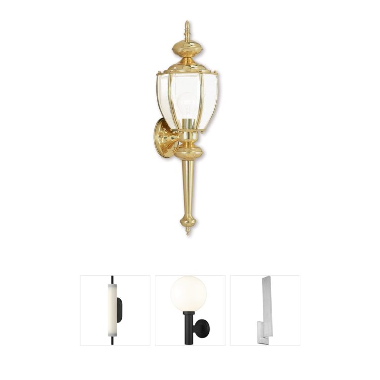 Livex Lighting Outdoor Basics Solid Brass Beveled Wall Lantern