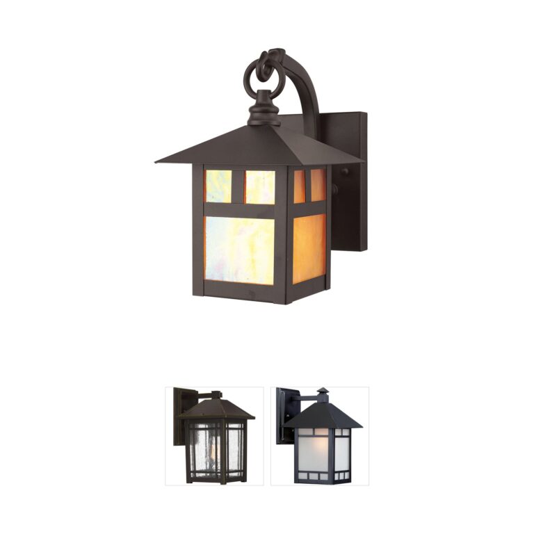 Livex Lighting Montclair Mission Bronze Outdoor Wall Light with Tiffany Glass