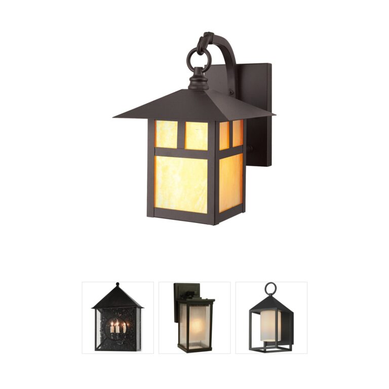 Livex Lighting Montclair Mission Bronze Outdoor Wall Lantern with Tiffany Glass