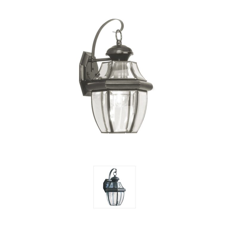 Livex Lighting Monterey Hand Crafted Solid Brass Outdoor Wall Lantern in Black