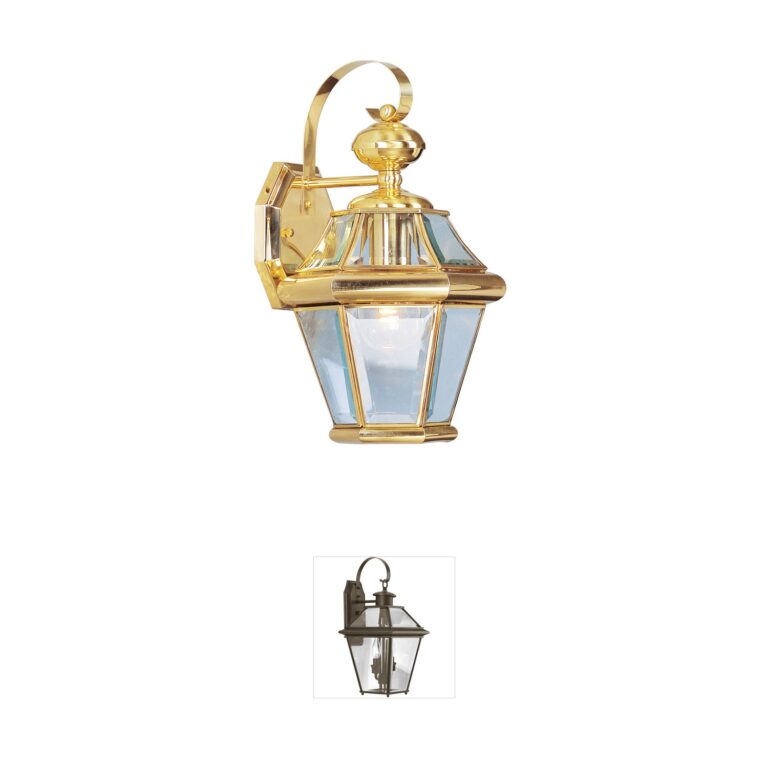 Livex Lighting Georgetown Polished Brass Outdoor Wall Lantern