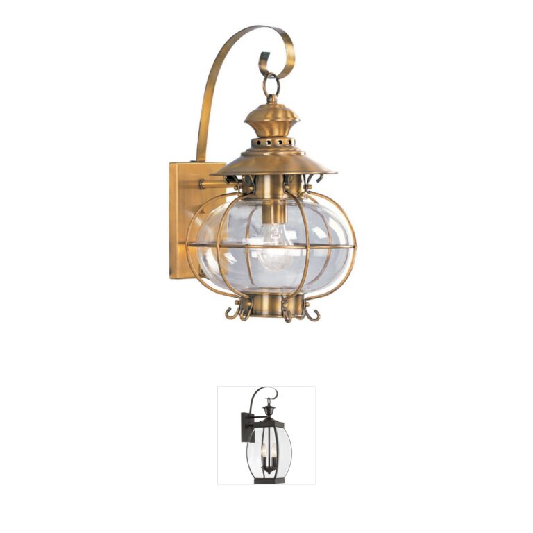 Livex Lighting Harbor Collection Flemish Brass Outdoor Wall Light