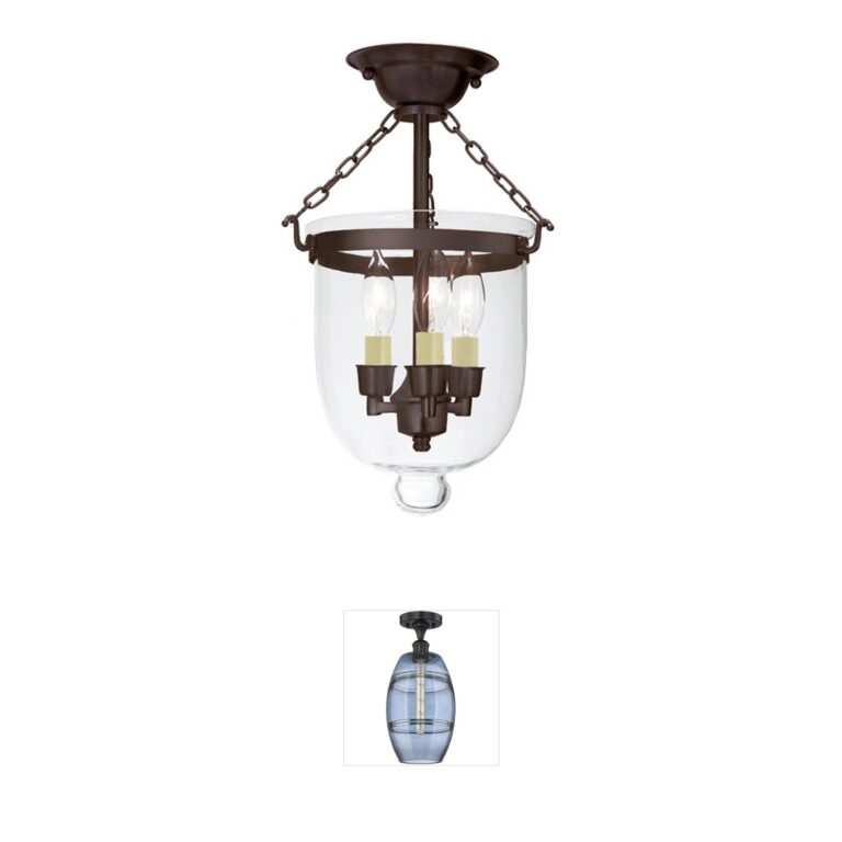 JVI Designs Hundi Collection Clear Glass Semi-Flush Mount