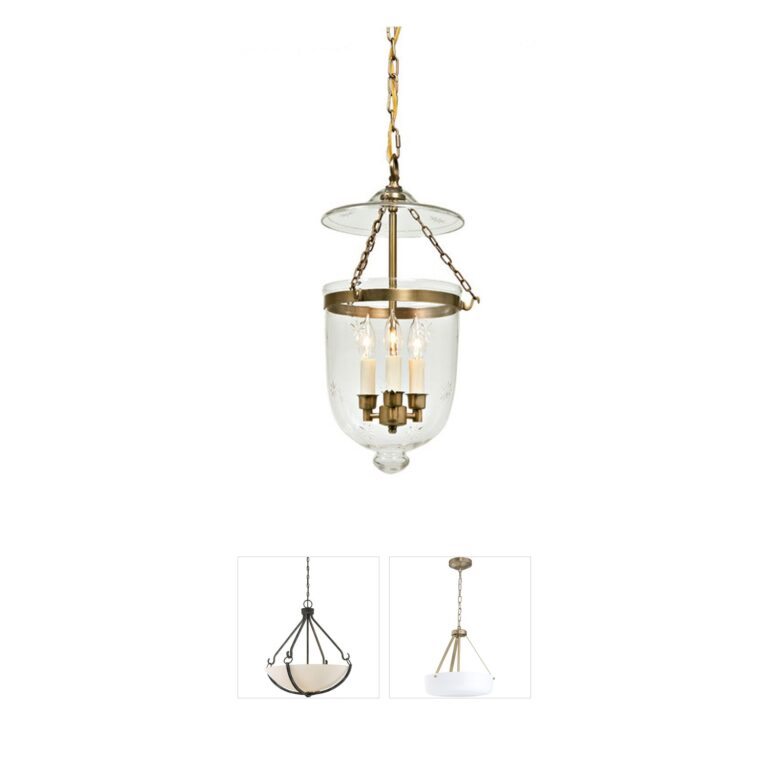 JVI Designs Hundi Rubbed Brass Bell Jar Pendant