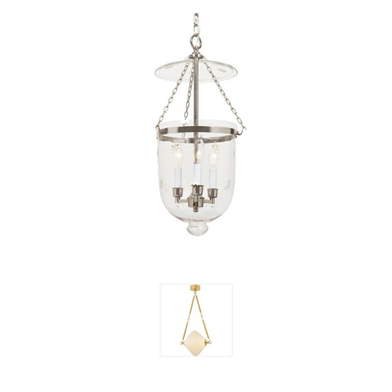 JVI Designs Hundi Star Glass Bell Jar Pendant in Polished Nickel