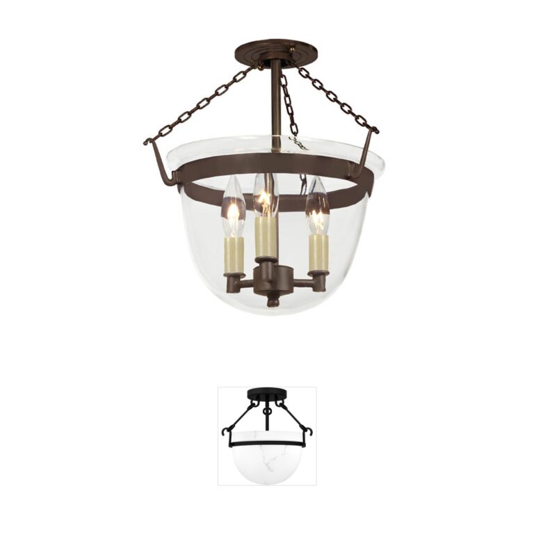 JVI Designs Mclean Collection Glass Semi-Flush Mount