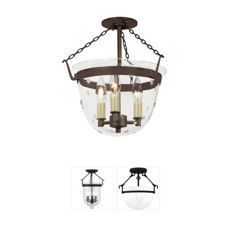 JVI Designs Mclean Collection Oil Rubbed Bronze Semi-Flush Mount