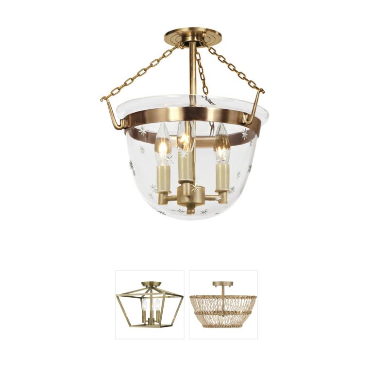 JVI Designs Mclean Rubbed Brass Semi-Flush Mount with Tiny Star Glass