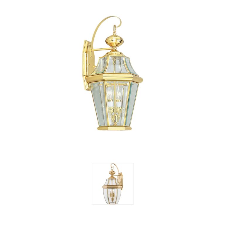 Livex Lighting Georgetown Polished Brass Outdoor Wall Lantern