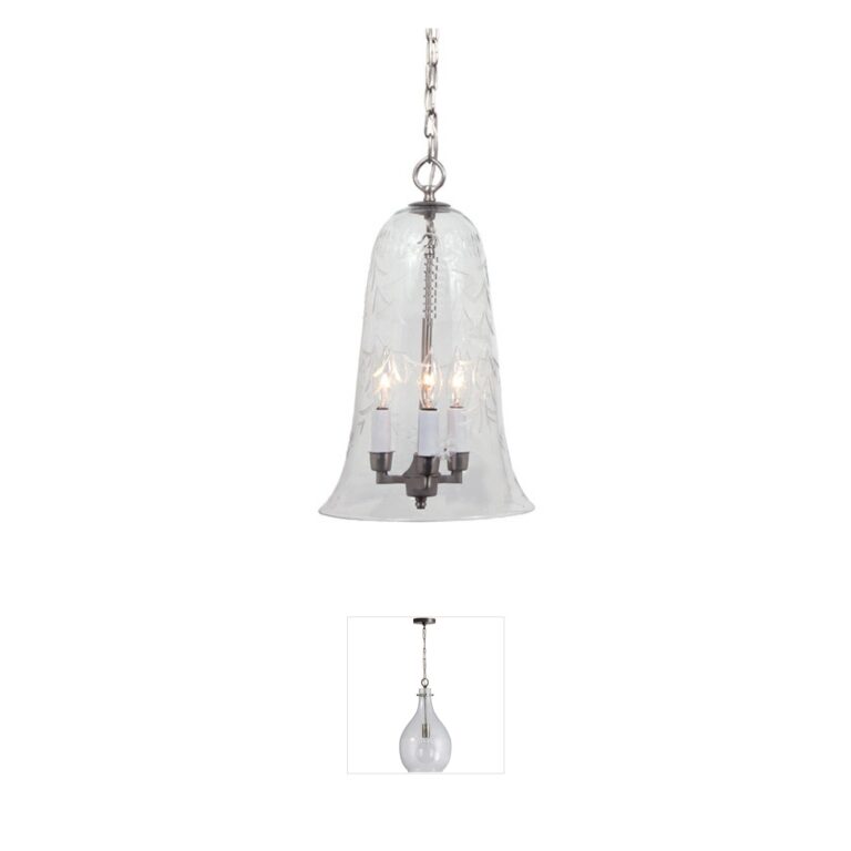 JVI Designs Sophia Collection Pewter Bell Jar Pendant