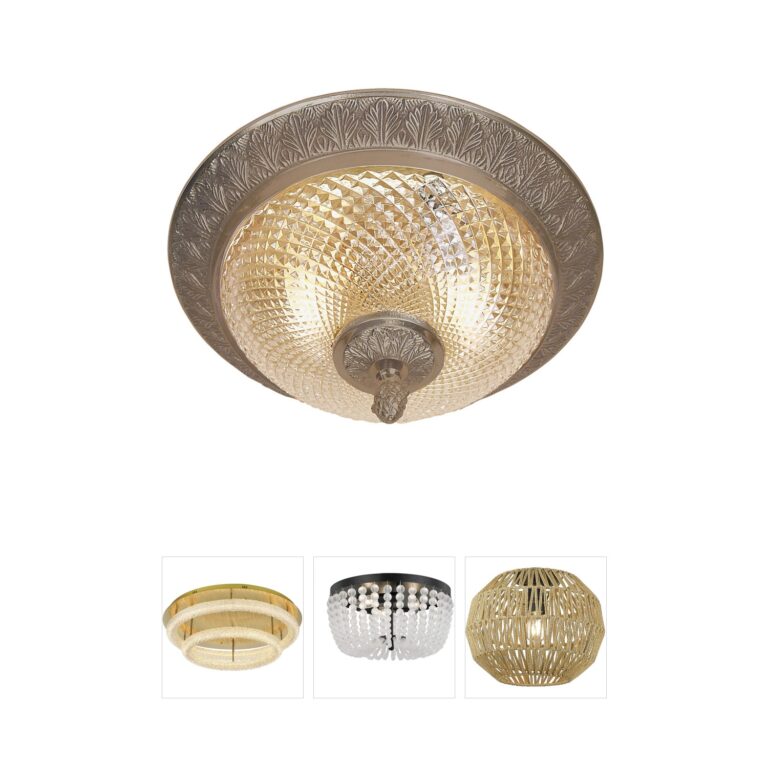 JVI Designs Traditional Brass Pewter and Crystal 2-Light Flush Mount