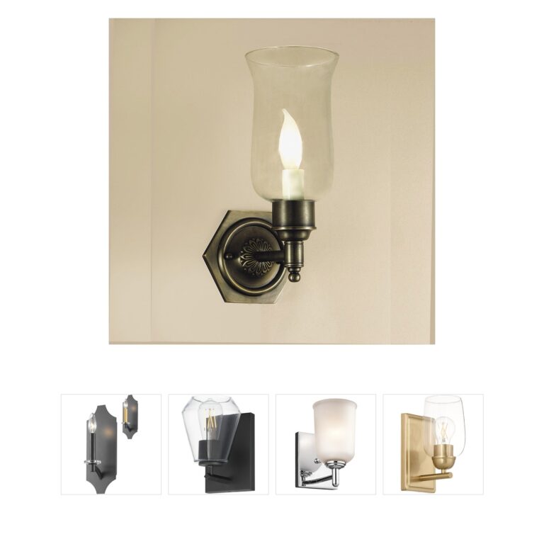 JVI Designs Traditional Brass Rubbed Brass Chimney Wall Sconce