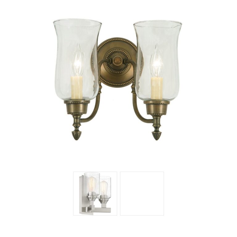 JVI Designs Traditional Brass Pewter 2-Light Hurricane Wall Sconce
